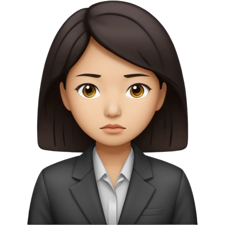 sad asian women office worker emoji