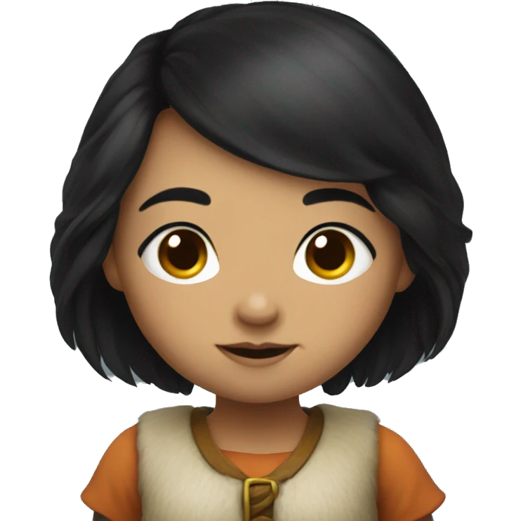a dwarf girl with black hair emoji