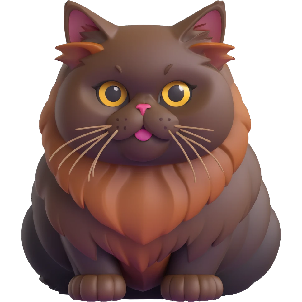 Persian cat with chocolate tortoiseshell fur emoji