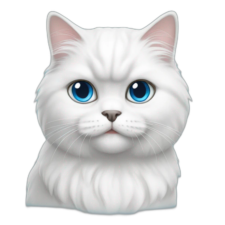 white persian cat blue eyes emoji