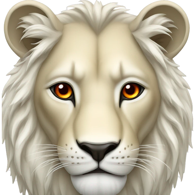 Lion blanc sauvage avec des yeux rouge emoji