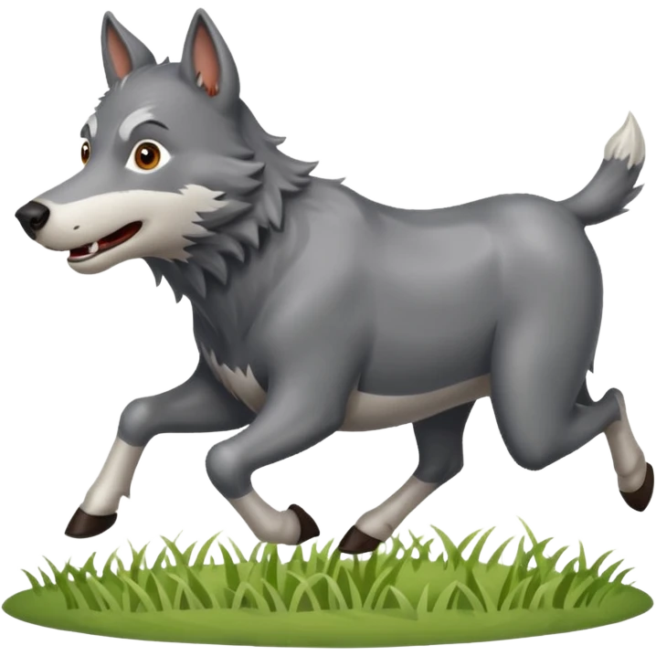 A wolf hunting a cow emoji