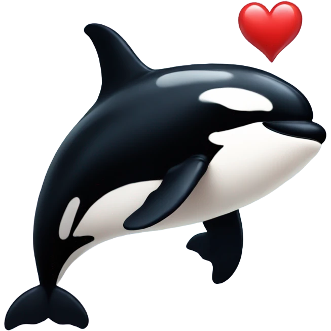 Orca with red heart eyes emoji