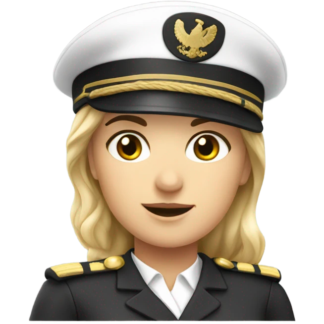 German Ship Captain Woman white Uniform  emoji