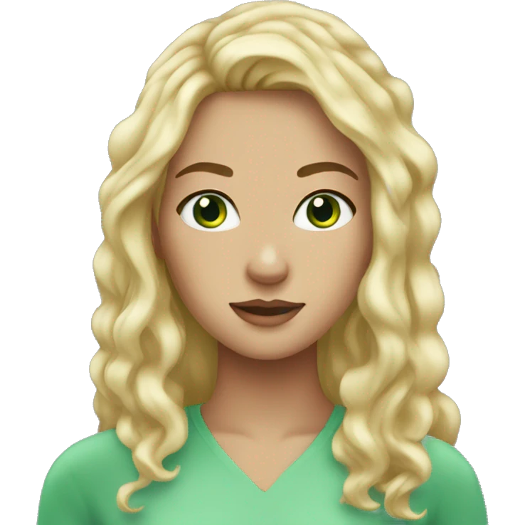 blonde hair green eyes freckles woman emoji