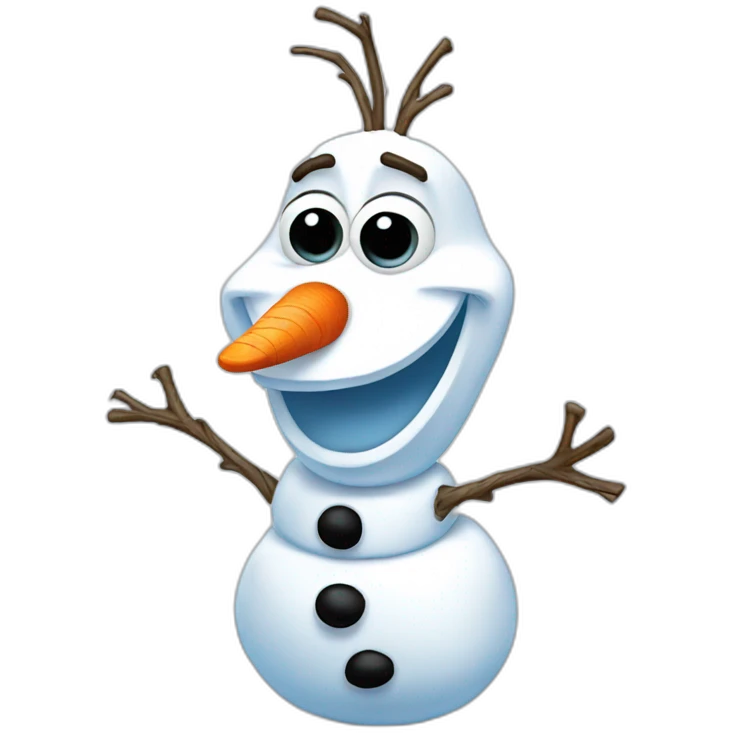 olaf snowman, frozen, happy emoji