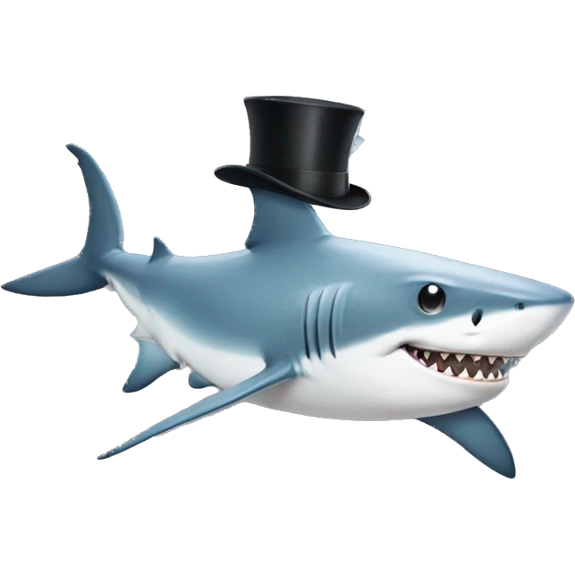 shark with tophat emoji