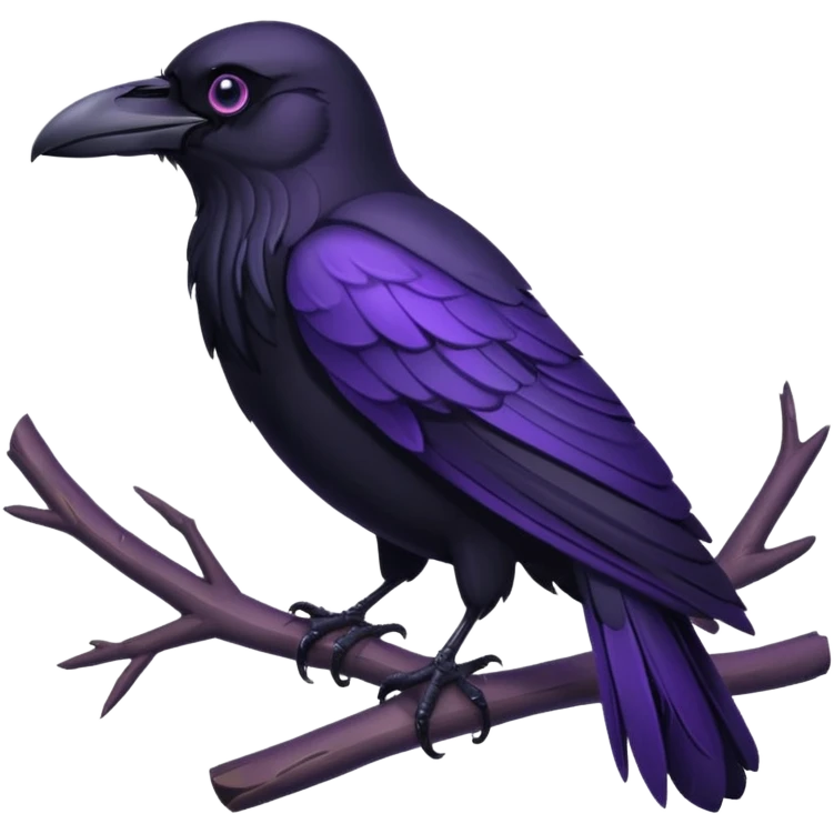 black raven with purple eyes emoji