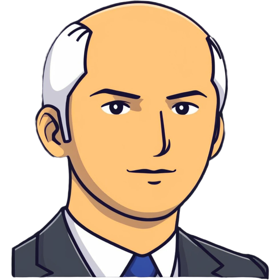 A successful-looking man named Alex Cansani with a professional appearance emoji