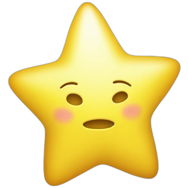 shiny bright yellow star without a face emoji
