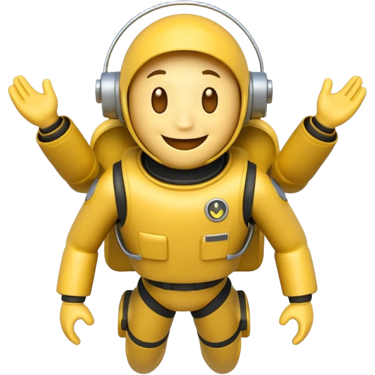 create an emoji of a smiley riding a jetpack emoji