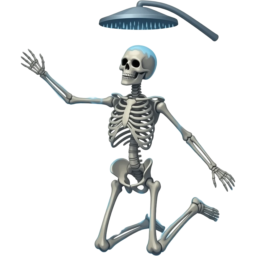 Sexy dark skeleton in the dancing shower full body emoji