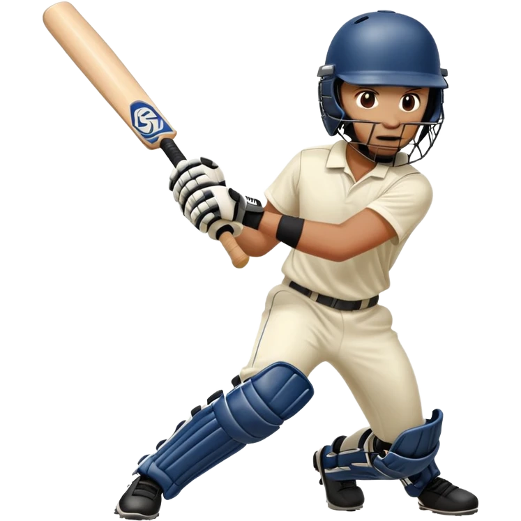 cricket player batting, defensive shot emoji