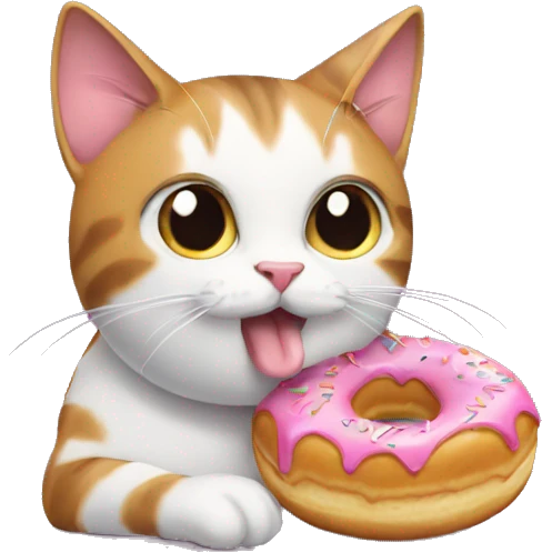Cat eating donut emoji