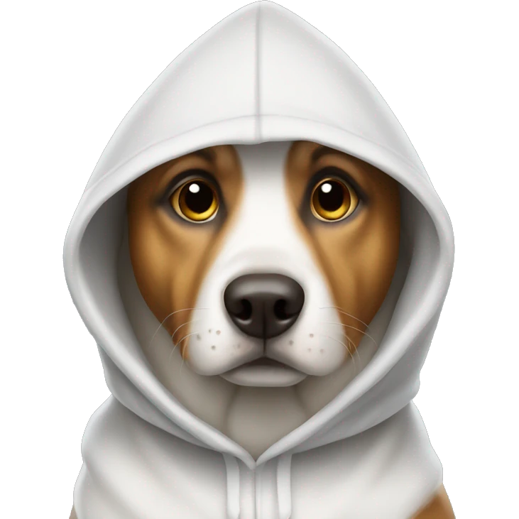 Dog wearing hood emoji