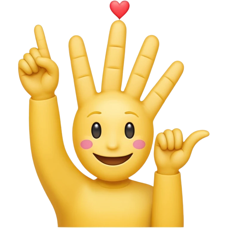 Let there be a middle finger pointing up and smiley emoji with hearts. emoji