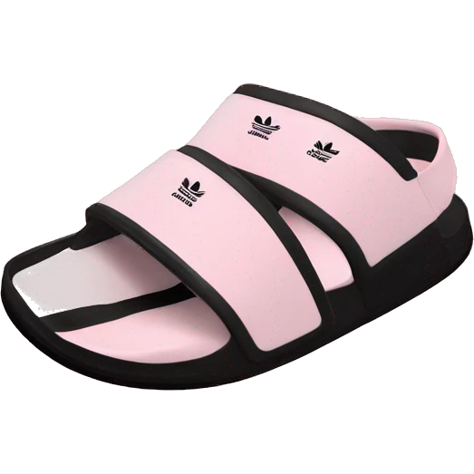 adidas adilettes sandals comfort pink cloud and black emoji