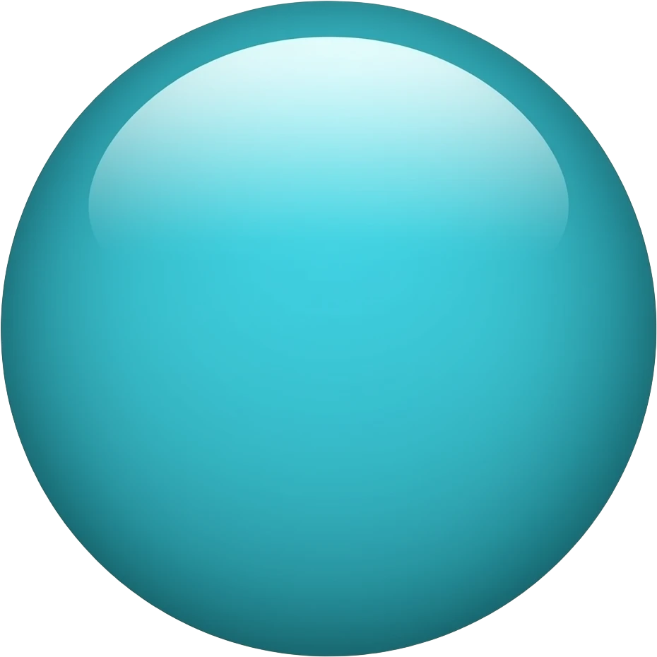 list bullet point emoji, round chape, color Sea turquoise (#33B7BC) emoji