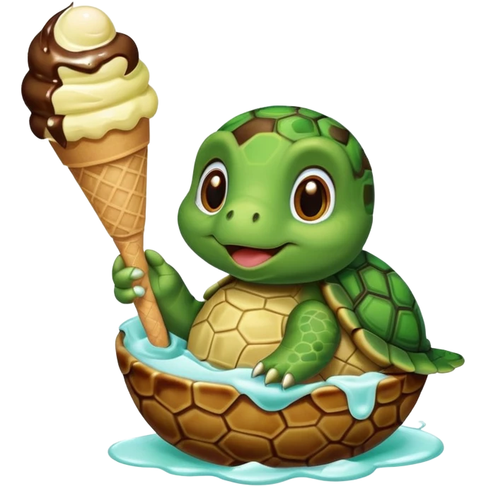 Turtle in a ice cream  emoji