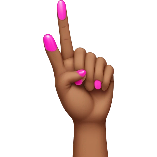 Middle finger with pink nail polish emoji