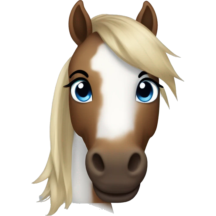 Pony Brown and White with Blue eyes emoji