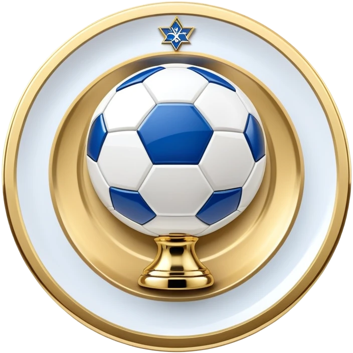 gold football plate with blue accents, inspired by Israeli Premier League trophy emoji