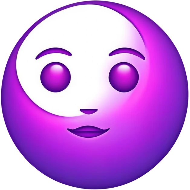 neon violet outline moon emoji