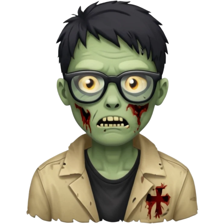 zombie wtih black glasses  emoji