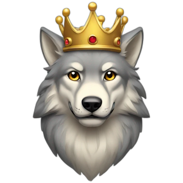King wolf with crown emoji