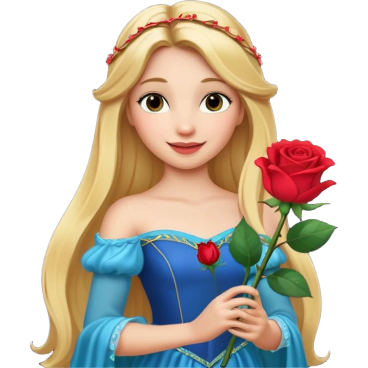 Aurora princess standing pose holding a rose emoji