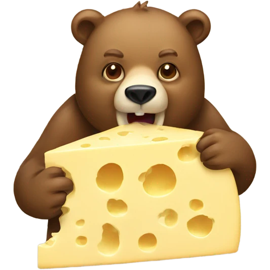 Bear eating cheese emoji