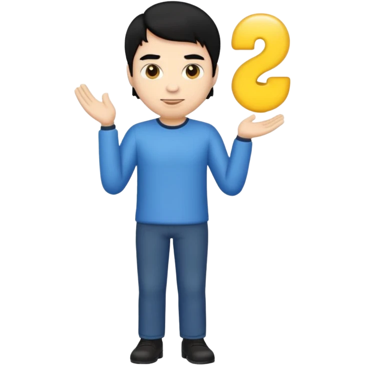 emoji man light skin and black hair, CUERPO COMPLETO emoji