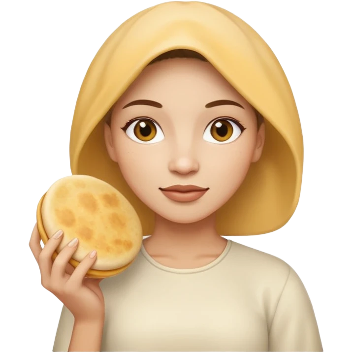 A woman with a one arepa emoji