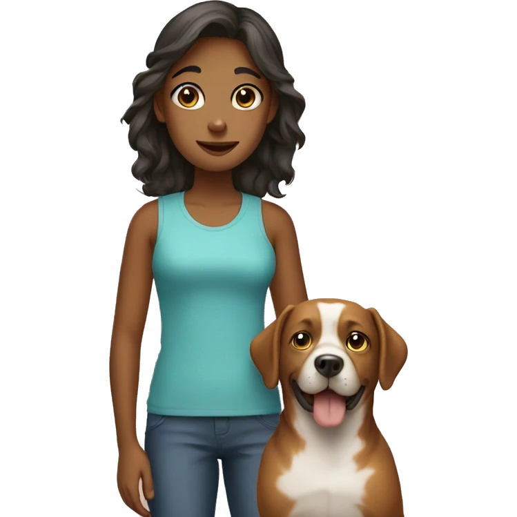 Girl with a dog emoji