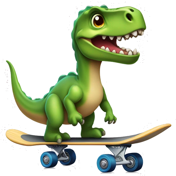 Dinosaurio en patineta emoji