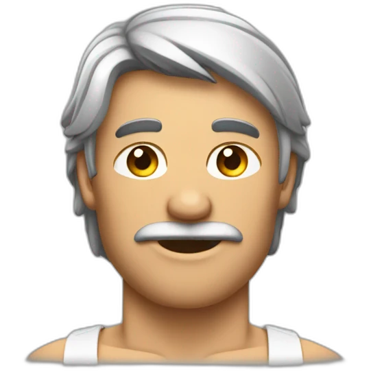 Homme musclé cheveux long et vêtements oversized emoji