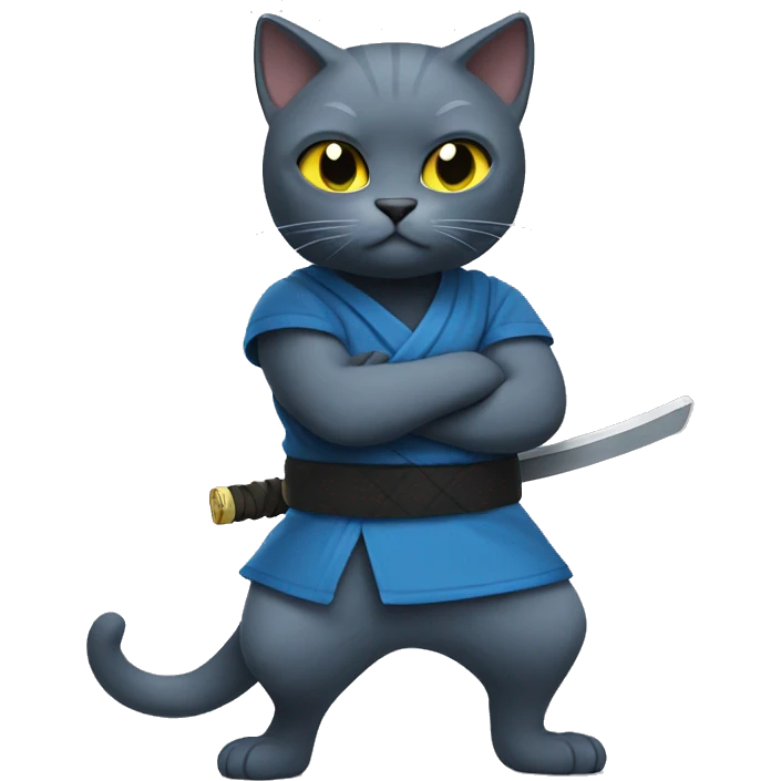Russian blue ninja cat emoji