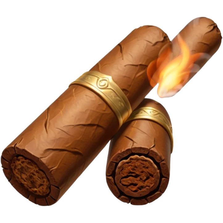 ghibli style lit cigar with soft shading and smoke emoji