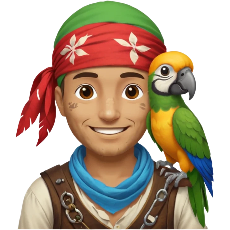 pirate and parrot emoji