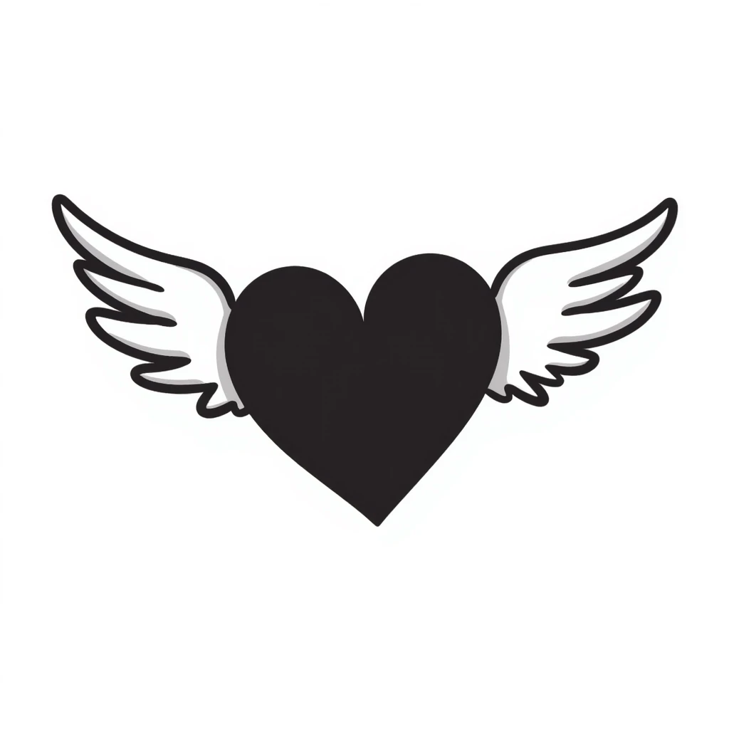 A heart that has wings and is flying emoji