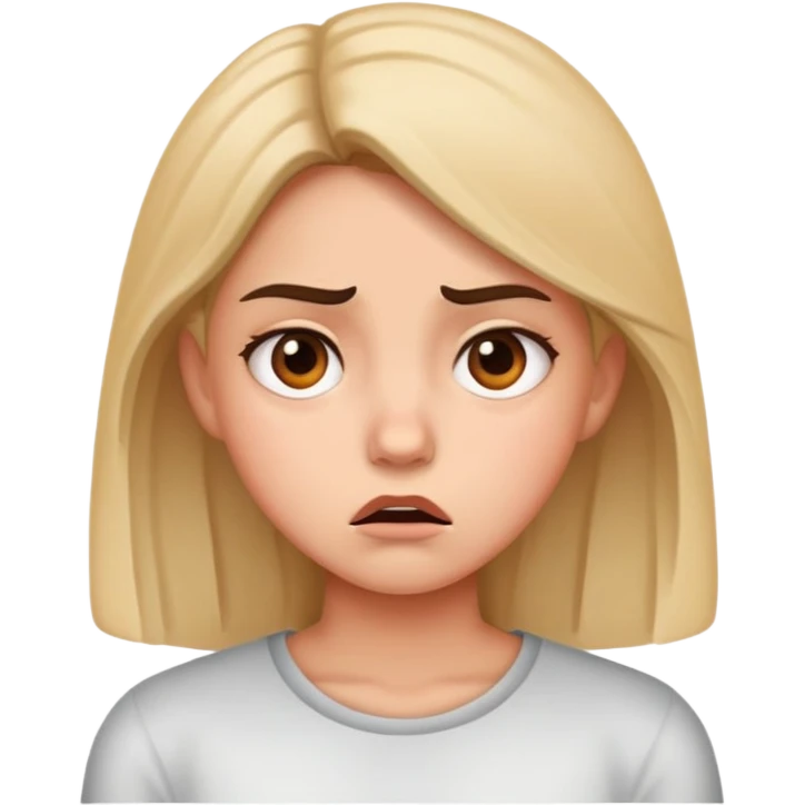 a girl with a irritated face emoji