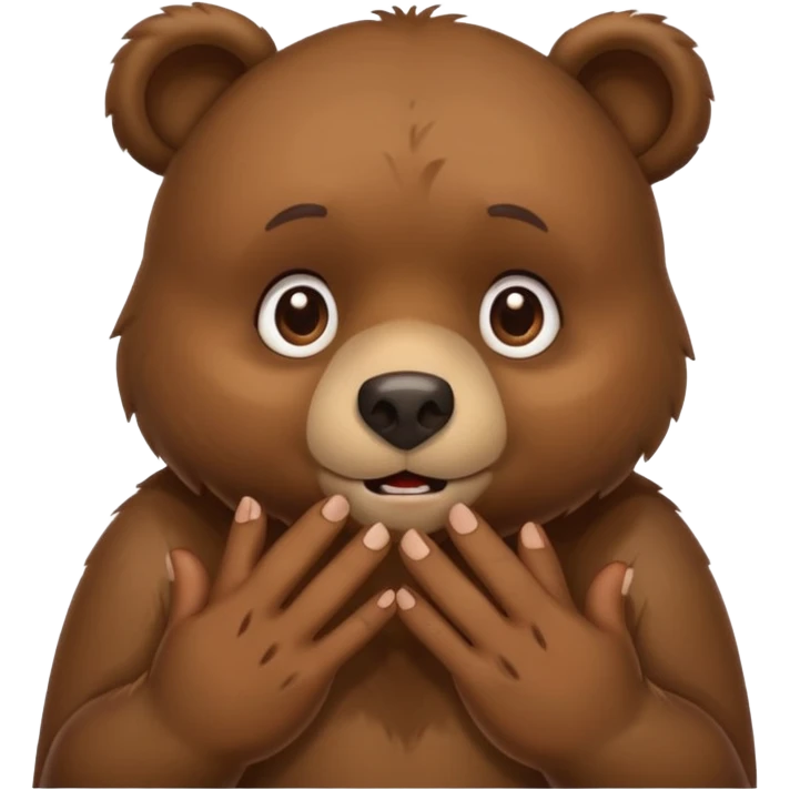 медведь со смущенными  пальчиками emoji
