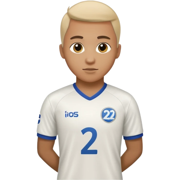 White soccer jersey turn around with number 22 and my name RONIHO emoji