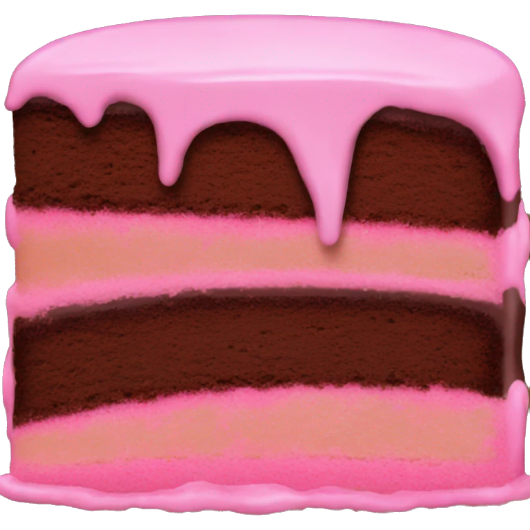 chocolate cake with pink icing emoji