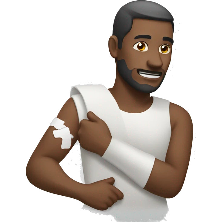man with broken arm plaster emoji