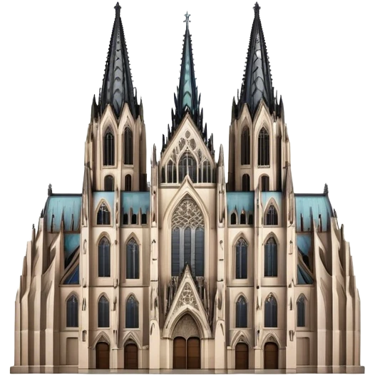 Cinematic Realistic Cologne Cathedral Landmark Emoji, showcasing Gothic architecture rendered with detailed stone textures and majestic, dynamic lighting. emoji
