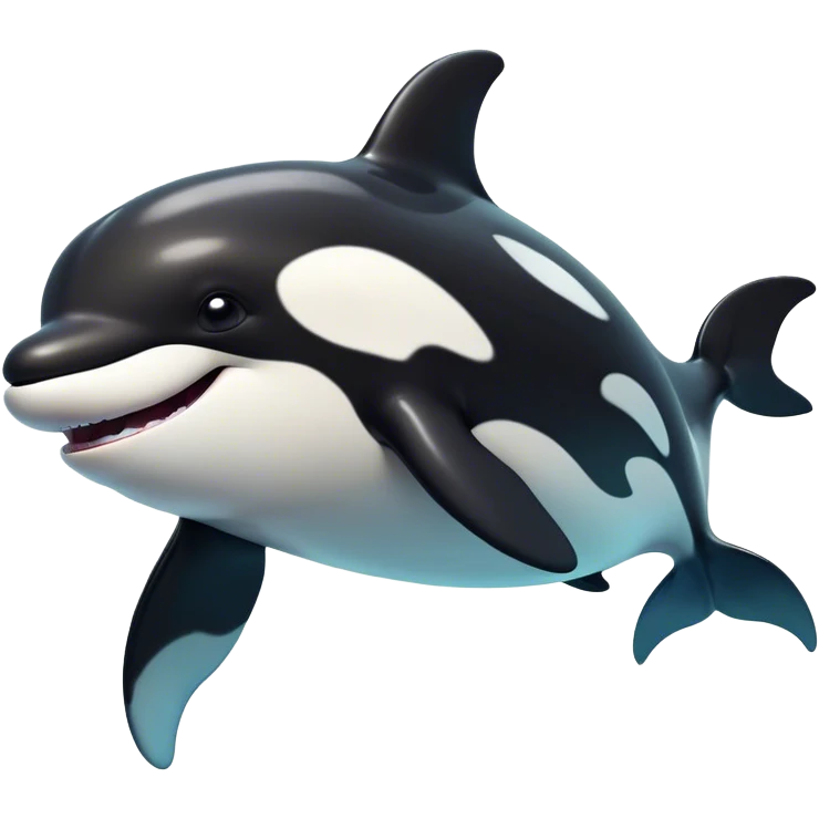 Cinematic Comical orca Portrait Emoji, Head tilted dramatically with an exaggeratedly shocked expression, featuring a sleek black-and-white body with wide, comically expressive eyes full of playful disbelief and animated flippers, Simplified yet hilariously expressive features, highly detailed, glowing with a slightly sassy oceanic glow, high shine, dramatic yet playful, stylized with an air of cheeky marine mischief, soft glowing outline, capturing the essence of a meme-worthy orca that looks ready to make waves with its hilariously dramatic antics! emoji