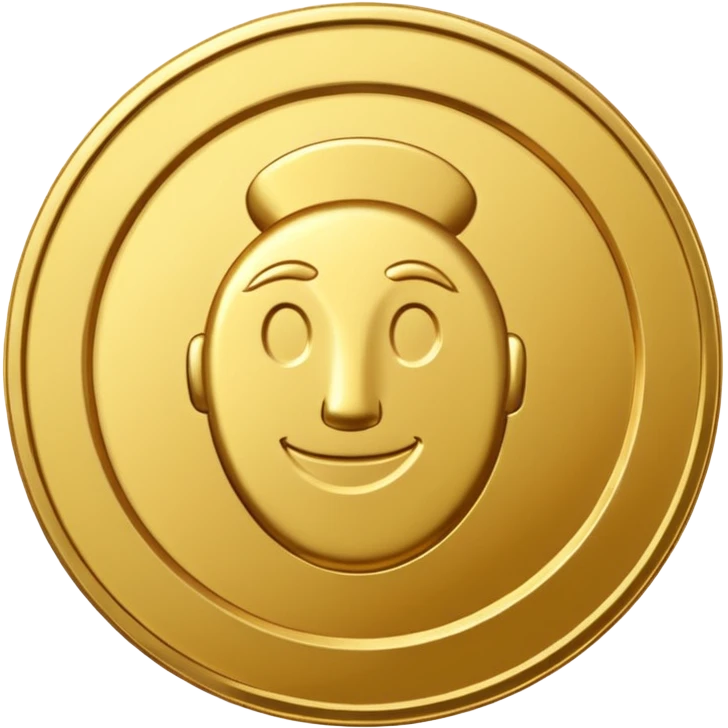 a gold coin without designs or a face emoji