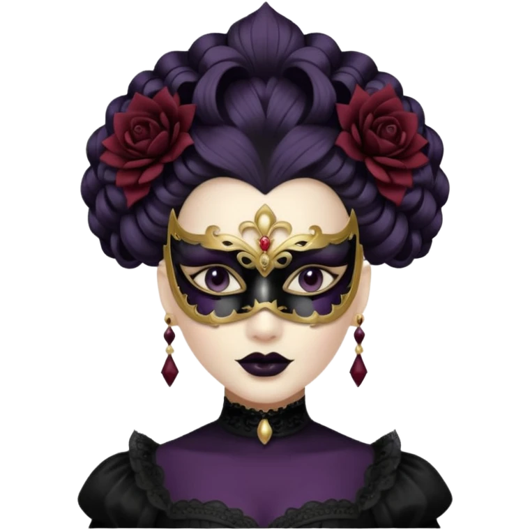(the person is transformed into a masquerade gothic queen:1.5) emoji