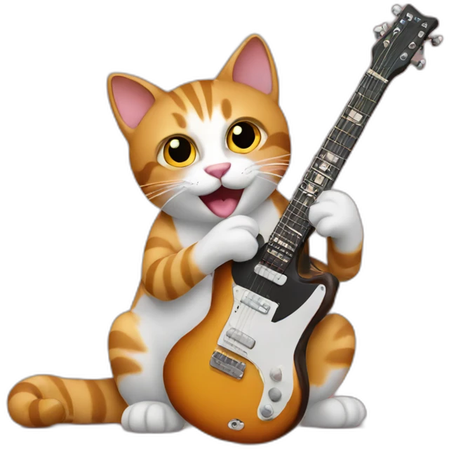 Cat with guitar emoji